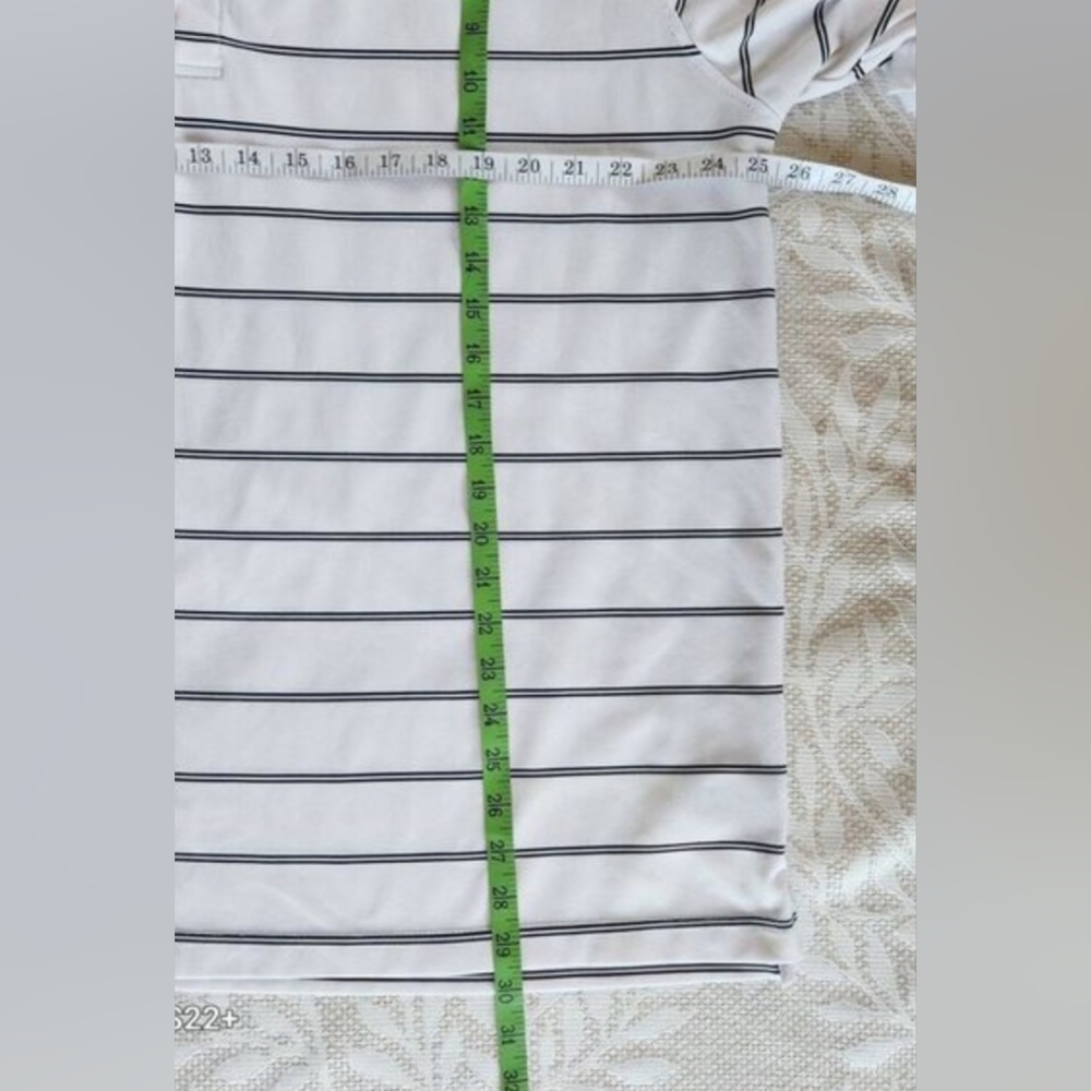 Golden Bear Performance Men's White Polo Shirt with Black Stripes - Picture 4 of 4